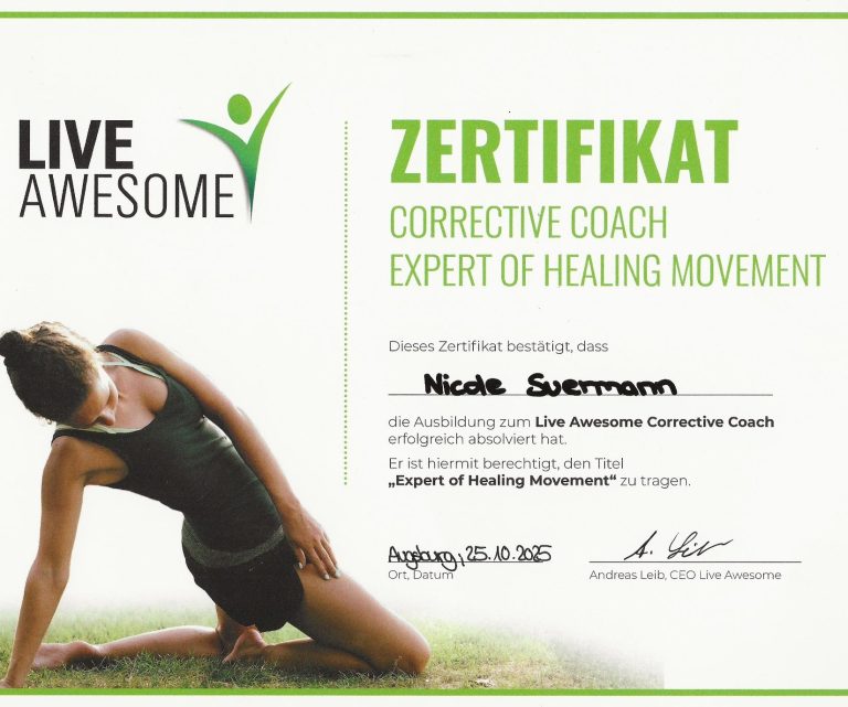 Zertifikat Corrective Coach Expert of Healing Movement